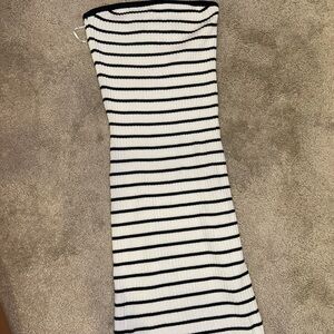H&M Black and White Strapless Dress